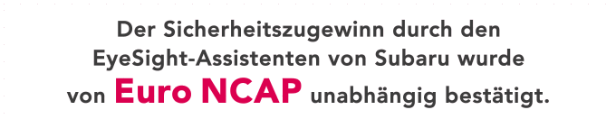 Der Sicherheitszugewinn durch den EyeSight-Assistenten von Subaru  wurde von Euro NCAP unabhängig bestätigt.